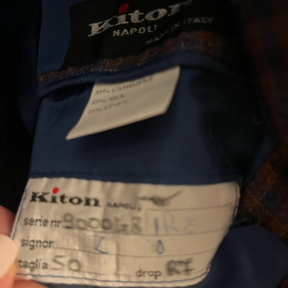 Kiton Napoli Blazer Mens 40 US 50 EU Cashmere Silk Linen Sport Coat Jacket Plaid - Picture 4 of 6